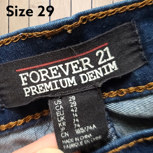 Forever 21 Premium Denim Stretch Skinny Zip Bottom Jeans Size 29 - Picture 5 of 12